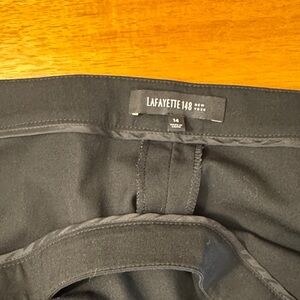 Lafayette 148 New York Black Ankle Pants. 85% wool. Approx inseam 27”. Side zip